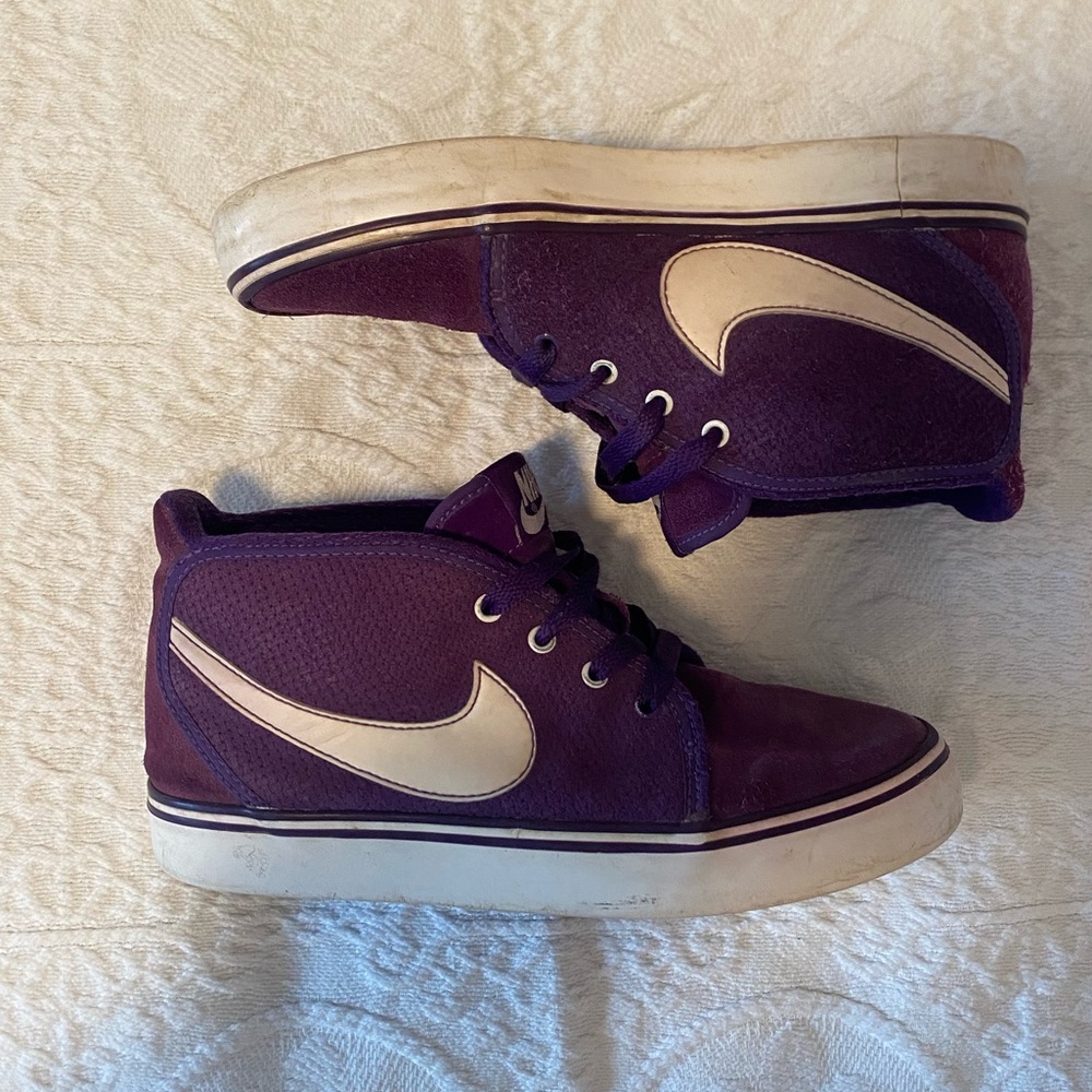 nike purple high top sneakers